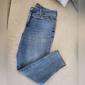 High-Waisted OG Straight Side-Slit Ankle Jeans for Women size 14